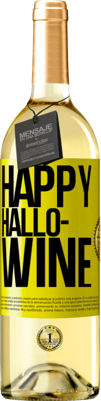 29,95 € Envio grátis | Vinho branco Edição WHITE Happy Hallo-Wine Etiqueta Amarela. Etiqueta personalizável Vinho jovem Colheita 2023 Verdejo