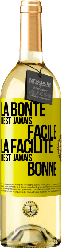 29,95 € Envoi gratuit | Vin blanc Édition WHITE La bonté n'est jamais facile. La facilité n'est jamais bonne Étiquette Jaune. Étiquette personnalisable Vin jeune Récolte 2025 Verdejo