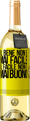 29,95 € Spedizione Gratuita | Vino bianco Edizione WHITE Il bene non è mai facile. Il facile non è mai buono Etichetta Gialla. Etichetta personalizzabile Vino giovane Raccogliere 2024 Verdejo