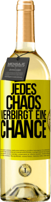 29,95 € Kostenloser Versand | Weißwein WHITE Ausgabe Jedes Chaos verbirgt eine Chance Gelbes Etikett. Anpassbares Etikett Junger Wein Ernte 2025 Verdejo