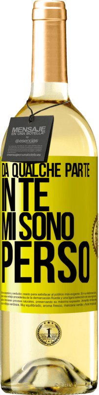 29,95 € Spedizione Gratuita | Vino bianco Edizione WHITE Da qualche parte in te mi sono perso Etichetta Gialla. Etichetta personalizzabile Vino giovane Raccogliere 2025 Verdejo