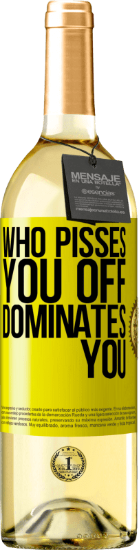 29,95 € 免费送货 | 白葡萄酒 WHITE版 谁惹你生气，主宰你 黄色标签. 可自定义的标签 青年酒 收成 2025 Verdejo