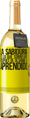 29,95 € Envío gratis | Vino Blanco Edición WHITE La sabiduría es lo que sobrevive después de olvidar lo aprendido Etiqueta Amarilla. Etiqueta personalizable Vino joven Cosecha 2025 Verdejo