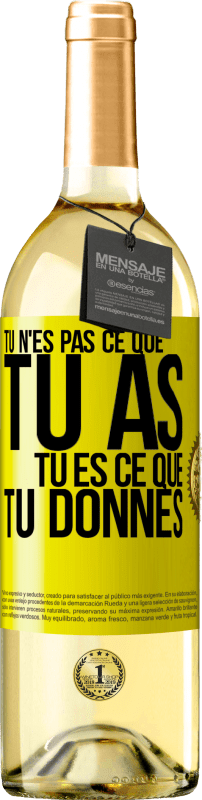 29,95 € Envoi gratuit | Vin blanc Édition WHITE Tu n'es pas ce que tu as. Tu es ce que tu donnes Étiquette Jaune. Étiquette personnalisable Vin jeune Récolte 2024 Verdejo