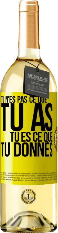29,95 € Envoi gratuit | Vin blanc Édition WHITE Tu n'es pas ce que tu as. Tu es ce que tu donnes Étiquette Jaune. Étiquette personnalisable Vin jeune Récolte 2025 Verdejo