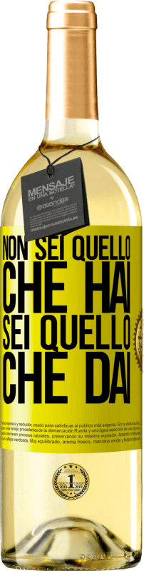 29,95 € Spedizione Gratuita | Vino bianco Edizione WHITE Non sei quello che hai. Sei quello che dai Etichetta Gialla. Etichetta personalizzabile Vino giovane Raccogliere 2024 Verdejo