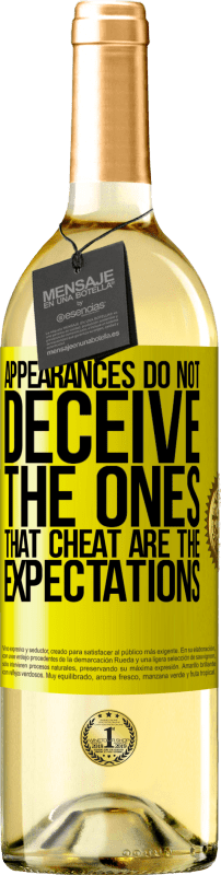 29,95 € 送料無料 | 白ワイン WHITEエディション 外観はだまされません。チートするものは期待です 黄色のラベル. カスタマイズ可能なラベル 若いワイン 収穫 2025 Verdejo