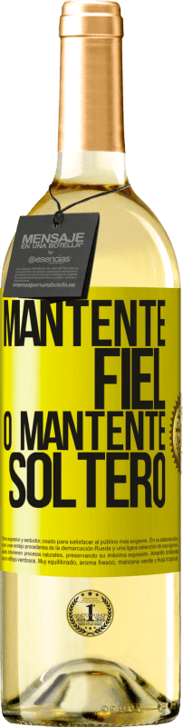 29,95 € Envío gratis | Vino Blanco Edición WHITE Mantente fiel, o mantente soltero Etiqueta Amarilla. Etiqueta personalizable Vino joven Cosecha 2025 Verdejo