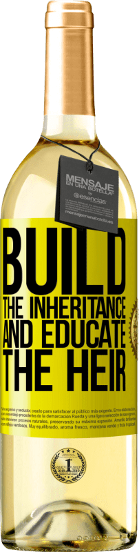 29,95 € Free Shipping | White Wine WHITE Edition Build the inheritance and educate the heir Yellow Label. Customizable label Young wine Harvest 2023 Verdejo