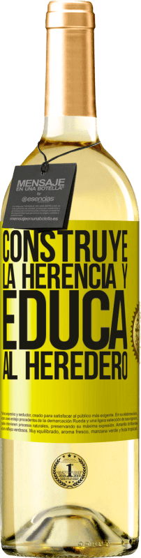 29,95 € Envío gratis | Vino Blanco Edición WHITE Construye la herencia y educa al heredero Etiqueta Amarilla. Etiqueta personalizable Vino joven Cosecha 2023 Verdejo