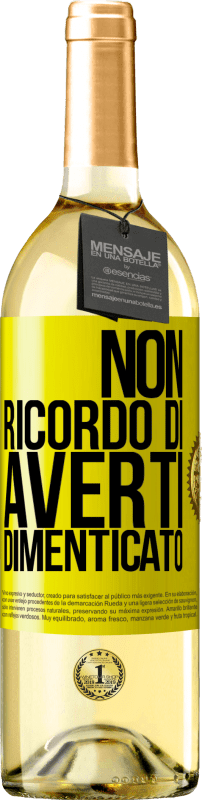 29,95 € Spedizione Gratuita | Vino bianco Edizione WHITE Non ricordo di averti dimenticato Etichetta Gialla. Etichetta personalizzabile Vino giovane Raccogliere 2024 Verdejo