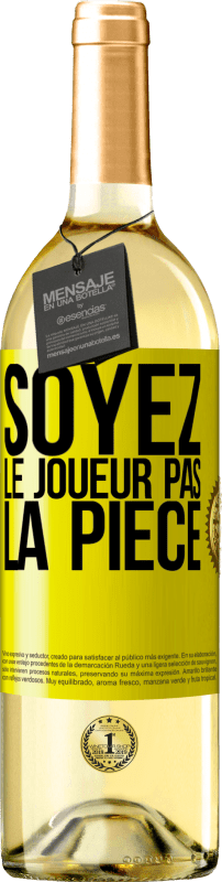 29,95 € Envoi gratuit | Vin blanc Édition WHITE Soyez le joueur pas la pièce Étiquette Jaune. Étiquette personnalisable Vin jeune Récolte 2024 Verdejo