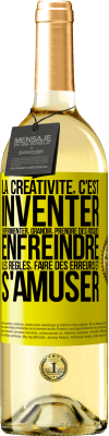 29,95 € Envoi gratuit | Vin blanc Édition WHITE La créativité, c'est inventer, expérimenter, grandir, prendre des risques, enfreindre les règles, faire des erreurs et s'amuser Étiquette Jaune. Étiquette personnalisable Vin jeune Récolte 2023 Verdejo