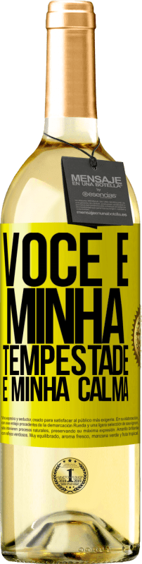 29,95 € Envio grátis | Vinho branco Edição WHITE Você é minha tempestade e minha calma Etiqueta Amarela. Etiqueta personalizável Vinho jovem Colheita 2024 Verdejo