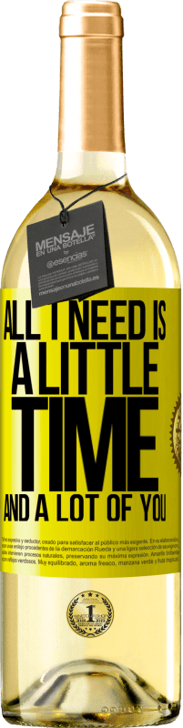 29,95 € 送料無料 | 白ワイン WHITEエディション 必要なのは少しの時間とたくさんのあなただけです 黄色のラベル. カスタマイズ可能なラベル 若いワイン 収穫 2025 Verdejo