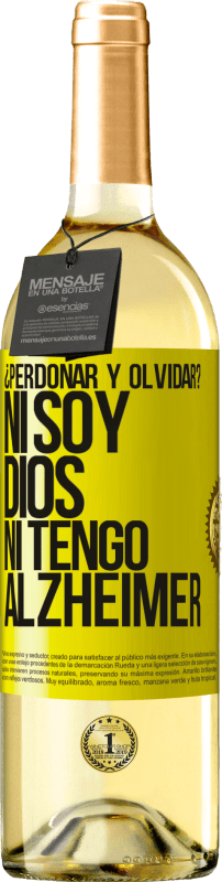 29,95 € Envío gratis | Vino Blanco Edición WHITE ¿Perdonar y olvidar? Ni soy Dios, ni tengo alzheimer Etiqueta Amarilla. Etiqueta personalizable Vino joven Cosecha 2024 Verdejo