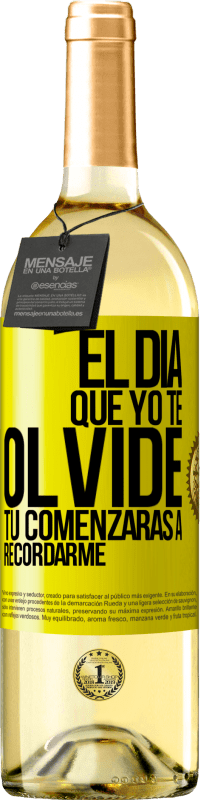 29,95 € Envío gratis | Vino Blanco Edición WHITE El día que yo te olvide, tú comenzarás a recordarme Etiqueta Amarilla. Etiqueta personalizable Vino joven Cosecha 2024 Verdejo