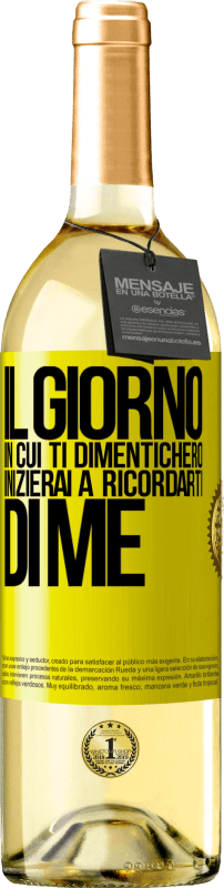 29,95 € Spedizione Gratuita | Vino bianco Edizione WHITE Il giorno in cui ti dimenticherò, inizierai a ricordarti di me Etichetta Gialla. Etichetta personalizzabile Vino giovane Raccogliere 2024 Verdejo