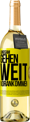 29,95 € Kostenloser Versand | Weißwein WHITE Ausgabe Langsam gehen. Weit vorankommen Gelbes Etikett. Anpassbares Etikett Junger Wein Ernte 2024 Verdejo