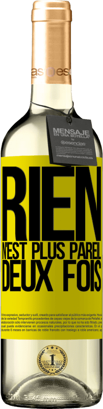 29,95 € Envoi gratuit | Vin blanc Édition WHITE Rien n'est plus pareil deux fois Étiquette Jaune. Étiquette personnalisable Vin jeune Récolte 2023 Verdejo