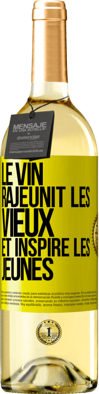 29,95 € Envoi gratuit | Vin blanc Édition WHITE Le vin rajeunit les vieux et inspire les jeunes Étiquette Jaune. Étiquette personnalisable Vin jeune Récolte 2024 Verdejo