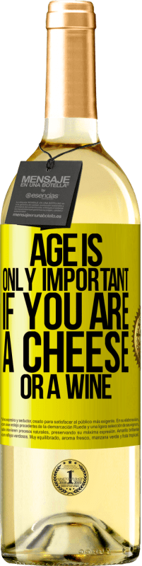 29,95 € Free Shipping | White Wine WHITE Edition Age is only important if you are a cheese or a wine Yellow Label. Customizable label Young wine Harvest 2025 Verdejo