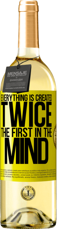 29,95 € Free Shipping | White Wine WHITE Edition Everything is created twice. The first in the mind Yellow Label. Customizable label Young wine Harvest 2023 Verdejo