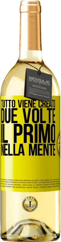 29,95 € Spedizione Gratuita | Vino bianco Edizione WHITE Tutto viene creato due volte. Il primo nella mente Etichetta Gialla. Etichetta personalizzabile Vino giovane Raccogliere 2024 Verdejo