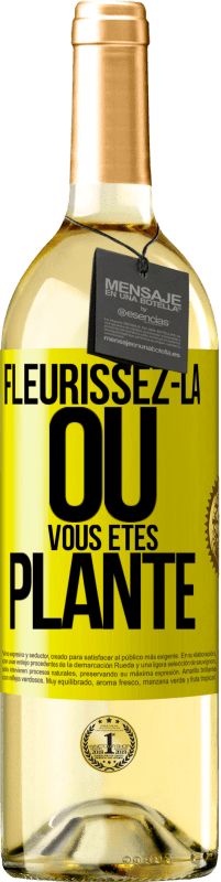 29,95 € Envoi gratuit | Vin blanc Édition WHITE Fleurissez- là où vous êtes planté Étiquette Jaune. Étiquette personnalisable Vin jeune Récolte 2024 Verdejo