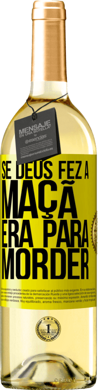 29,95 € Envio grátis | Vinho branco Edição WHITE Se Deus fez a maçã era para morder Etiqueta Amarela. Etiqueta personalizável Vinho jovem Colheita 2024 Verdejo