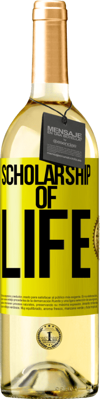 29,95 € Free Shipping | White Wine WHITE Edition Scholarship of life Yellow Label. Customizable label Young wine Harvest 2023 Verdejo