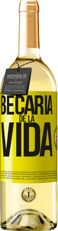 29,95 € Envío gratis | Vino Blanco Edición WHITE Becaria de la vida Etiqueta Amarilla. Etiqueta personalizable Vino joven Cosecha 2023 Verdejo