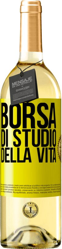 29,95 € Spedizione Gratuita | Vino bianco Edizione WHITE Borsa di studio della vita Etichetta Gialla. Etichetta personalizzabile Vino giovane Raccogliere 2024 Verdejo