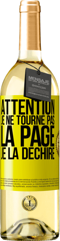 29,95 € Envoi gratuit | Vin blanc Édition WHITE Attention, je ne tourne pas la page, je la déchire Étiquette Jaune. Étiquette personnalisable Vin jeune Récolte 2024 Verdejo