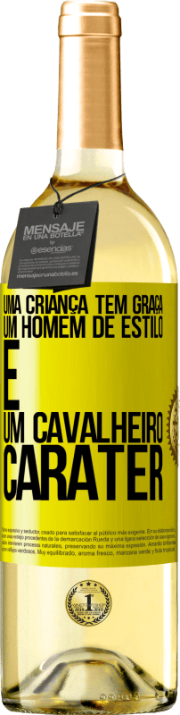 29,95 € Envio grátis | Vinho branco Edição WHITE Uma criança tem graça, um homem de estilo e um cavalheiro, caráter Etiqueta Amarela. Etiqueta personalizável Vinho jovem Colheita 2024 Verdejo