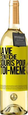 29,95 € Envoi gratuit | Vin blanc Édition WHITE La vie s'en fiche, souris pour toi-même Étiquette Jaune. Étiquette personnalisable Vin jeune Récolte 2023 Verdejo