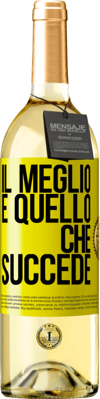 29,95 € Spedizione Gratuita | Vino bianco Edizione WHITE Il meglio è quello che succede Etichetta Gialla. Etichetta personalizzabile Vino giovane Raccogliere 2024 Verdejo