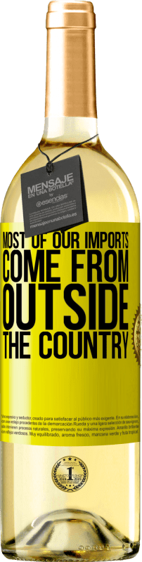 29,95 € Бесплатная доставка | Белое вино Издание WHITE Большая часть нашего импорта поступает из-за пределов страны Желтая этикетка. Настраиваемая этикетка Молодое вино Урожай 2023 Verdejo