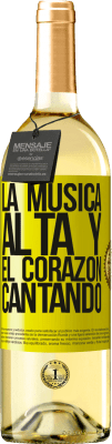 29,95 € Envío gratis | Vino Blanco Edición WHITE La música alta y el corazón cantando Etiqueta Amarilla. Etiqueta personalizable Vino joven Cosecha 2023 Verdejo