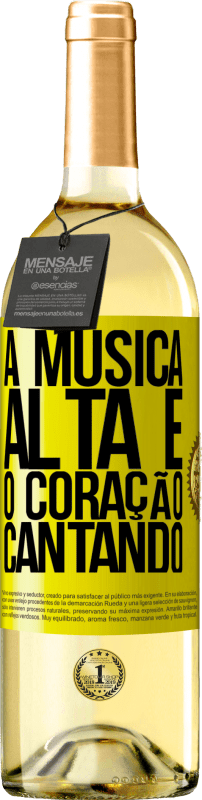 29,95 € Envio grátis | Vinho branco Edição WHITE A música alta e o coração cantando Etiqueta Amarela. Etiqueta personalizável Vinho jovem Colheita 2024 Verdejo