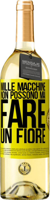 29,95 € Spedizione Gratuita | Vino bianco Edizione WHITE Mille macchine non possono mai fare un fiore Etichetta Gialla. Etichetta personalizzabile Vino giovane Raccogliere 2024 Verdejo