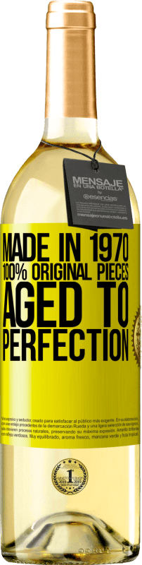 29,95 € 送料無料 | 白ワイン WHITEエディション 1970年製、100％オリジナルピース。Aged to perfection 黄色のラベル. カスタマイズ可能なラベル 若いワイン 収穫 2025 Verdejo