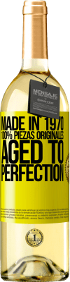 29,95 € Envío gratis | Vino Blanco Edición WHITE Made in 1970, 100% piezas originales. Aged to perfection Etiqueta Amarilla. Etiqueta personalizable Vino joven Cosecha 2025 Verdejo