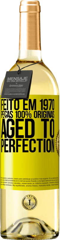 29,95 € Envio grátis | Vinho branco Edição WHITE Feito em 1970, peças 100% originais. Aged to perfection Etiqueta Amarela. Etiqueta personalizável Vinho jovem Colheita 2023 Verdejo