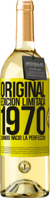 29,95 € Envío gratis | Vino Blanco Edición WHITE Original. Edición Limitada. 1970. Cuando nació la perfección Etiqueta Amarilla. Etiqueta personalizable Vino joven Cosecha 2023 Verdejo