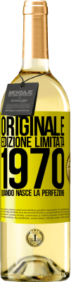 29,95 € Spedizione Gratuita | Vino bianco Edizione WHITE Originale. Edizione Limitata. 1970. Quando nasce la perfezione Etichetta Gialla. Etichetta personalizzabile Vino giovane Raccogliere 2023 Verdejo