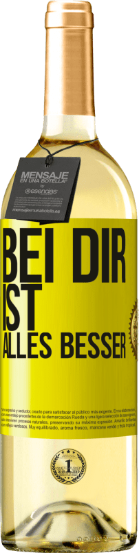 29,95 € Kostenloser Versand | Weißwein WHITE Ausgabe Bei dir ist alles besser Gelbes Etikett. Anpassbares Etikett Junger Wein Ernte 2024 Verdejo