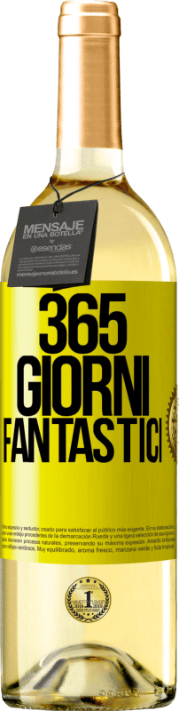 29,95 € Spedizione Gratuita | Vino bianco Edizione WHITE 365 giorni fantastici Etichetta Gialla. Etichetta personalizzabile Vino giovane Raccogliere 2024 Verdejo