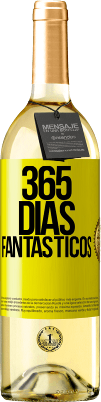 29,95 € Envio grátis | Vinho branco Edição WHITE 365 dias fantásticos Etiqueta Amarela. Etiqueta personalizável Vinho jovem Colheita 2024 Verdejo