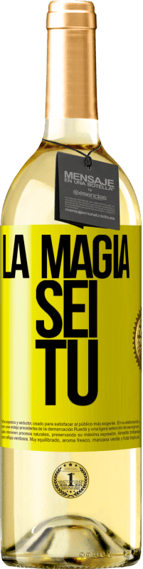 29,95 € Spedizione Gratuita | Vino bianco Edizione WHITE La magia sei tu Etichetta Gialla. Etichetta personalizzabile Vino giovane Raccogliere 2025 Verdejo